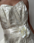 Vintage 50s Gold Brocade and Tulle Wedding Gown