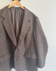 Vintage Wool and Mohair Chocolate Herringbone Blazer