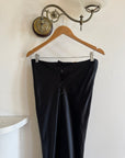 Vintage 90s Pure Silk Fishtail Skirt With Train Noir