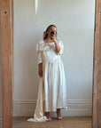 Vintage 80s Liquid Satin Basque Waist Wedding Dress
