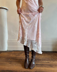 Vintage Y2K Silk Cowl Neck Midi Soft Pink