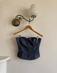 Vintage 90s Australian Made Denim Bustier With Rosette