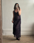 Vintage 90s Burnt Velvet Sheer Slip Dress Eggplant