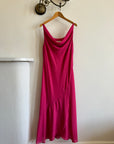Vintage 90s Cowl Neck Slip Dress Fuschia