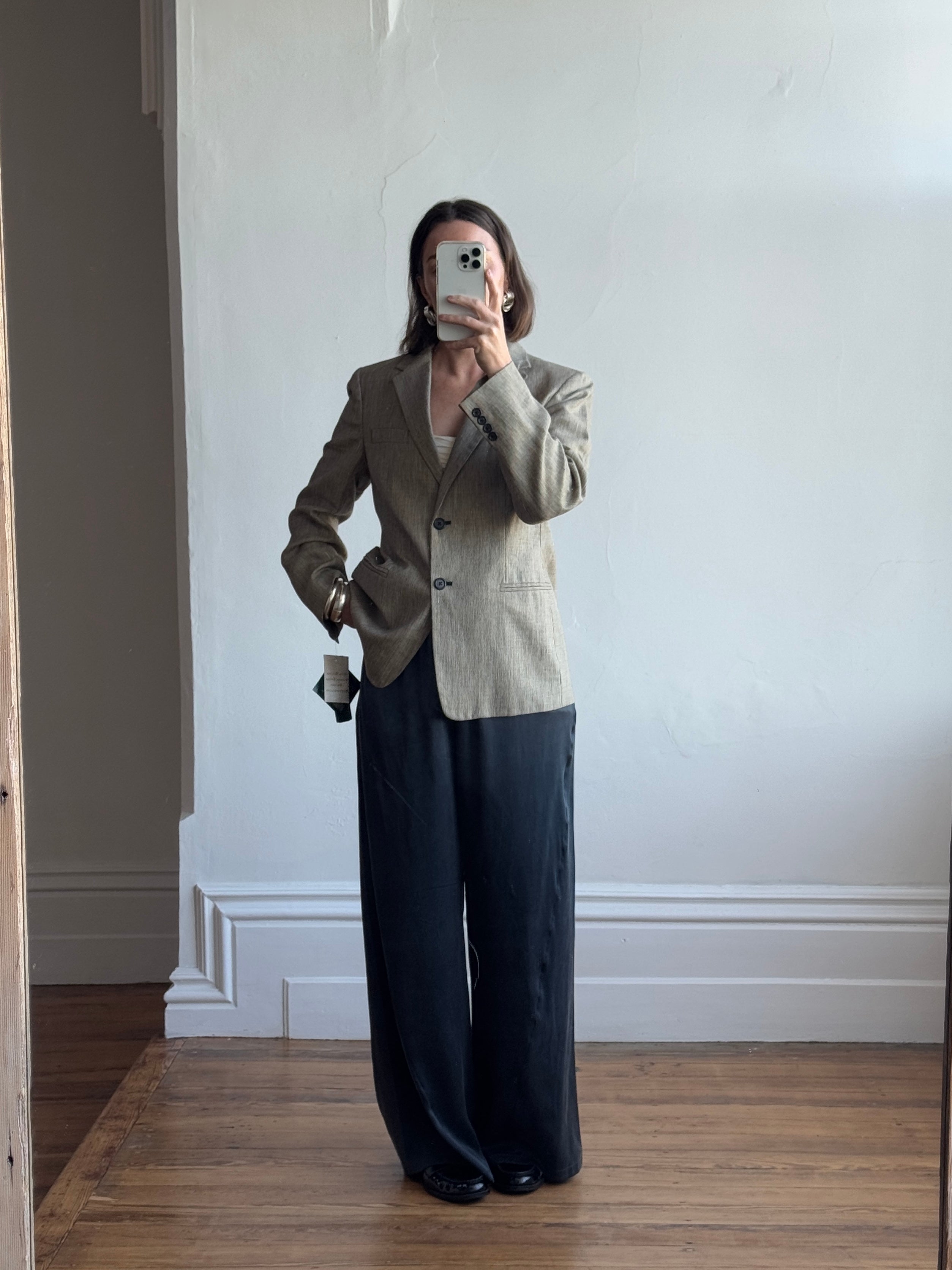 Vintage 90s Ralph Lauren Linen and Wool Tailored Blazer