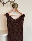 Vintage 90s Lisa Ho Brown Lace Midi