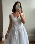 Vintage 80s Basque Waist Princess Wedding Dress