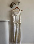 Vintage 30s Satin Bias Belted Bridal Midi