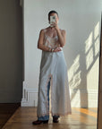 Vintage Embroidered Lace Midi Slip Dress Marshmallow
