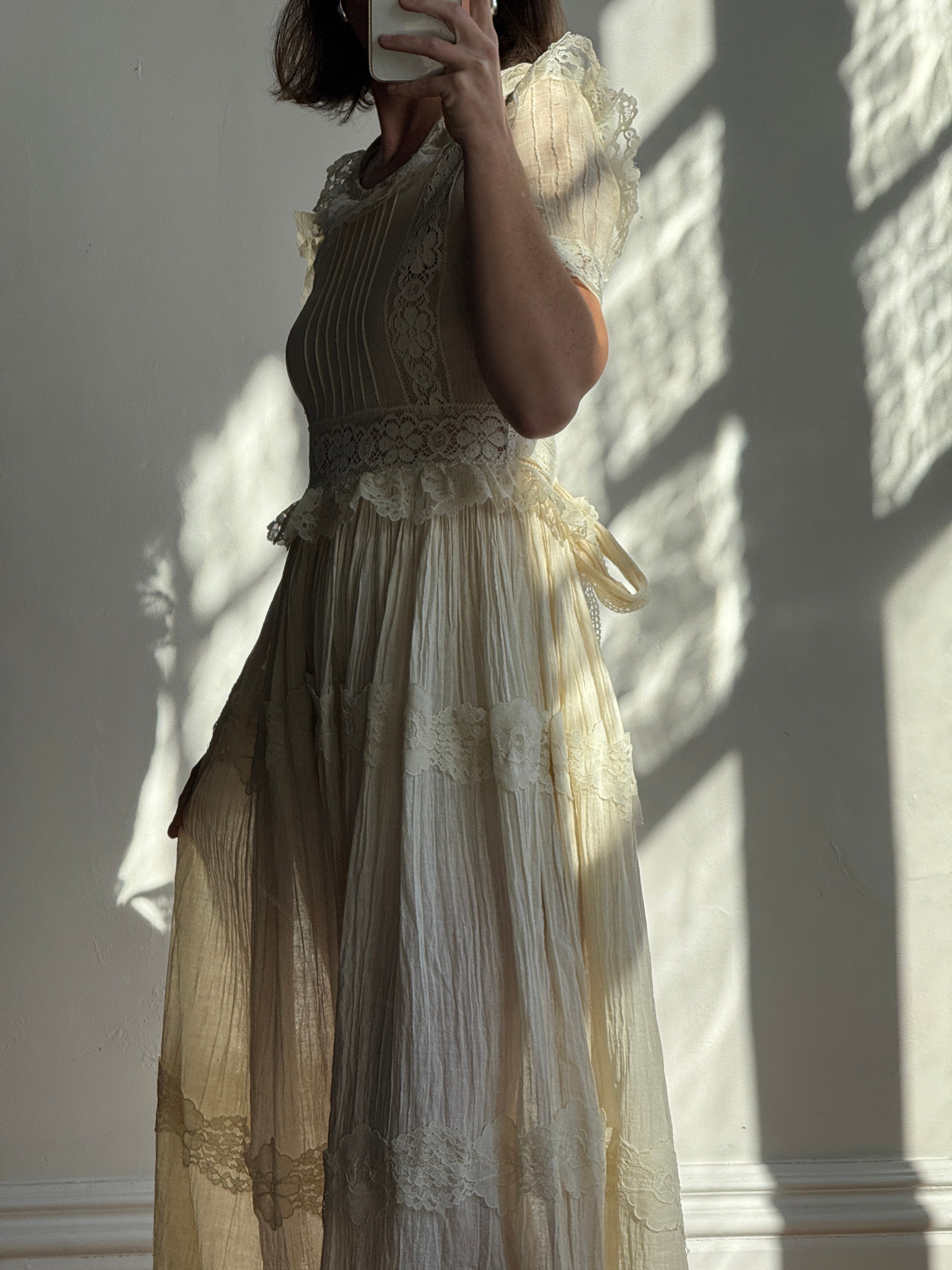 Vintage 70s Cheesecloth Prairie Sundress