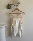 Vintage 50s Satin Longline Camisole Ivory