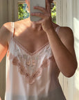 Vintage Embroidered Lace Midi Slip Dress Marshmallow