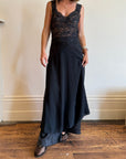 Vintage 90s Victorias Secret Sheer Lace Bow Maxi