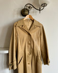 Vintage 70s Caramel Leather Trench Coat