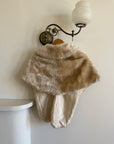 Vintage 50s Creme Latte Faux Fur Stole