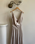 Vintage 90s Australian Made Backless Shell Satin Dress