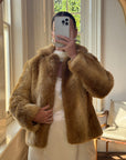 Vintage Australian Made Caramel Faux Fur coat