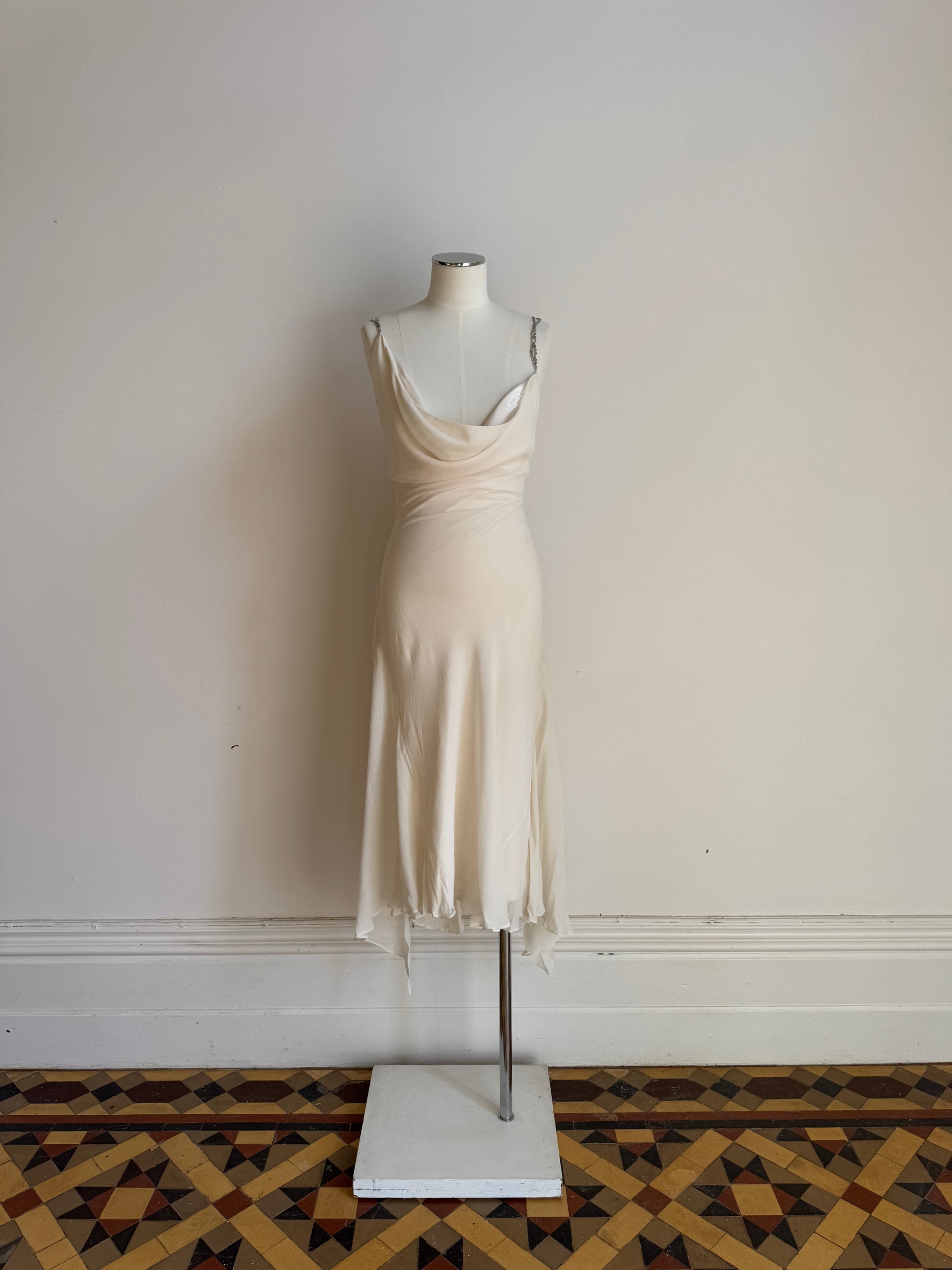 Vintage 2002 Collette Dinnigan Runway Documented Pure Silk Butterfly Dress