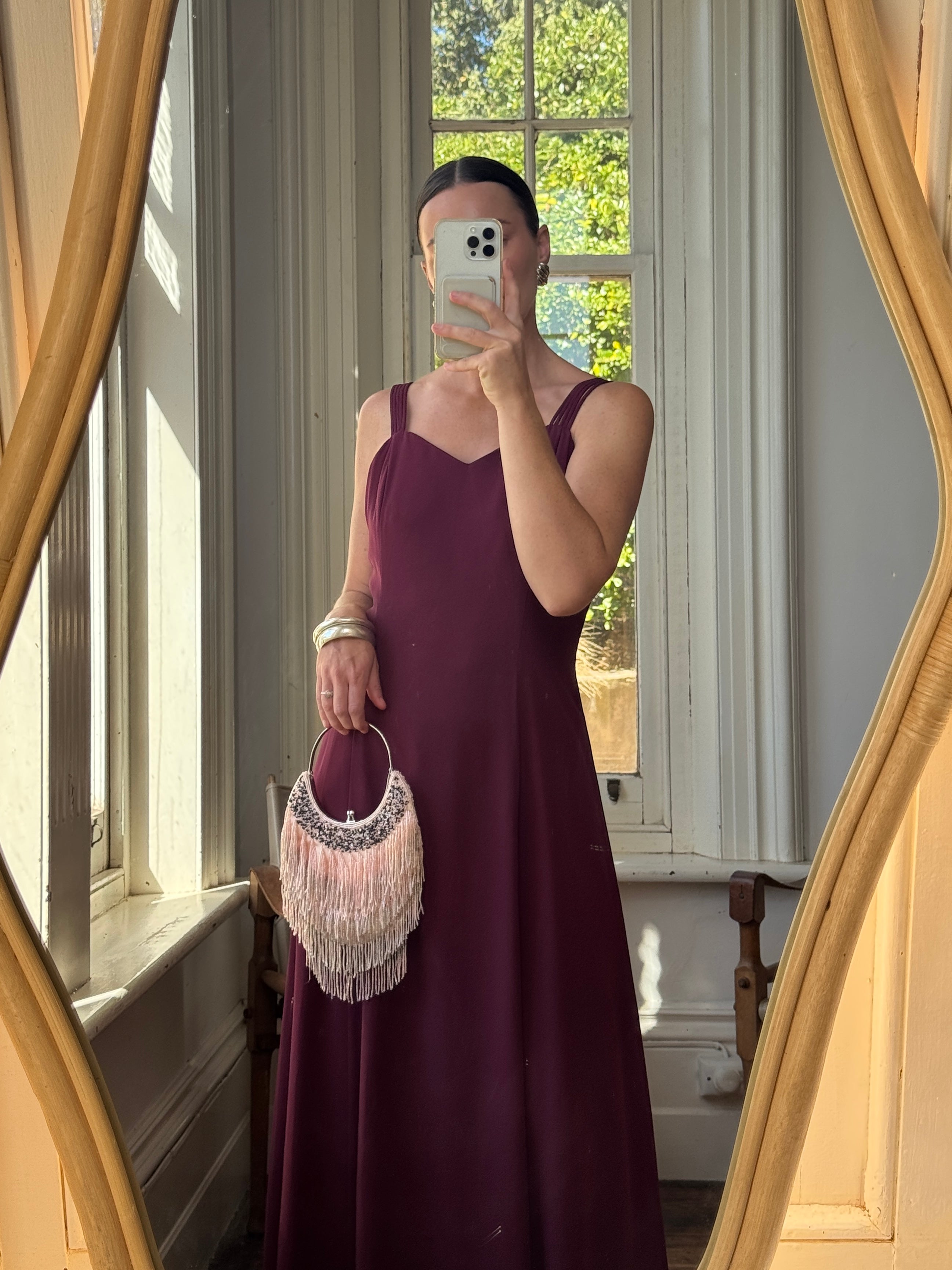 Vintage 90s Australian Made Plum Strappy Dress