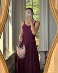 Vintage 90s Australian Made Plum Strappy Dress