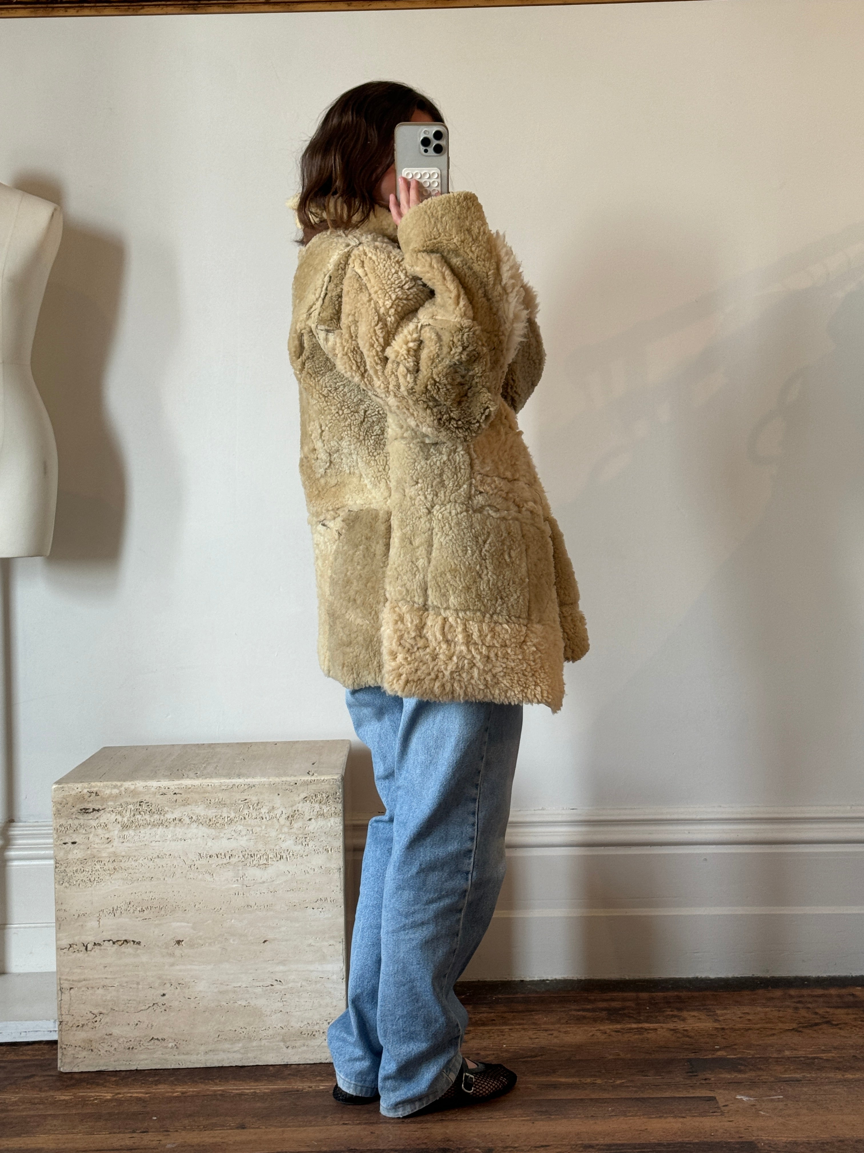 Vintage Rare Shearling Patchwork Jacket