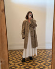 Vintage Brown Herringbone Wool Coat