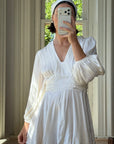 Vintage 70s Satin Jacquard Poet Sleeve Mini Dress