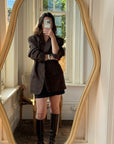 Vintage 90s Chocolate and Teal Plaid Tailored Blazer