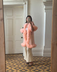 Vintage 50s Ruffled Cape Peach