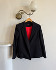 Vintage 90s Tailored Wool Blazer Noir
