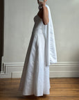 Vintage 90s A-Line Strapless Satin Wedding Dress with Shawl
