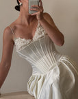 Vintage 1992 Corset Satin Strappy Wedding Gown