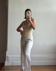 Vintage 90s DKNY Pure Silk Embroidered Camisole Creme