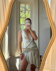 Vintage Y2K Pure Silk Drop Waist Beaded Mini Ice