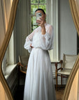 Vintage 70s Australian Made Billow Sleeve Wedding Dress