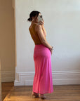Vintage Y2K Naked Embellished Bodycon Midi Hot Pink