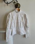 Vintage Edwardian Cotton Hi Front Bib Blouse
