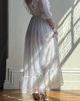 Vintage 70s Polka Chiffon Frill Wedding Dress