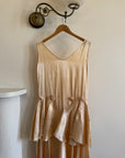 Vintage 20s Flapper Champagne Wedding Dress With Rosettes
