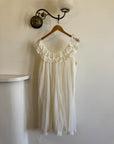 Vintage 50s Wedding Morning Ruffle Slip Ivory