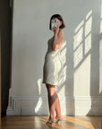 Vintage 90s Ribbon Crochet Embroidered Mini Dress