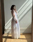 Vintage 70s Lace Long Sleeved High Neck Wedding Dress