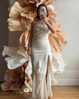 Vintage 90s Satin Bustier and Pure Silk Bridal Skirt Meringue