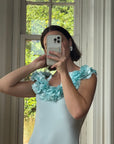Vintage Y2K Aquamarine Petal Dress