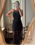 Vintage 90s Archival Jenny Bannister Sheer Slip Dress Noir