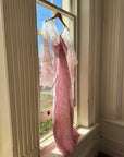 Vintage 70s Fairy Flower Garden Maxi Dress Pink