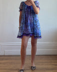 Vintage 60s Moonflower Slip and Cape Set