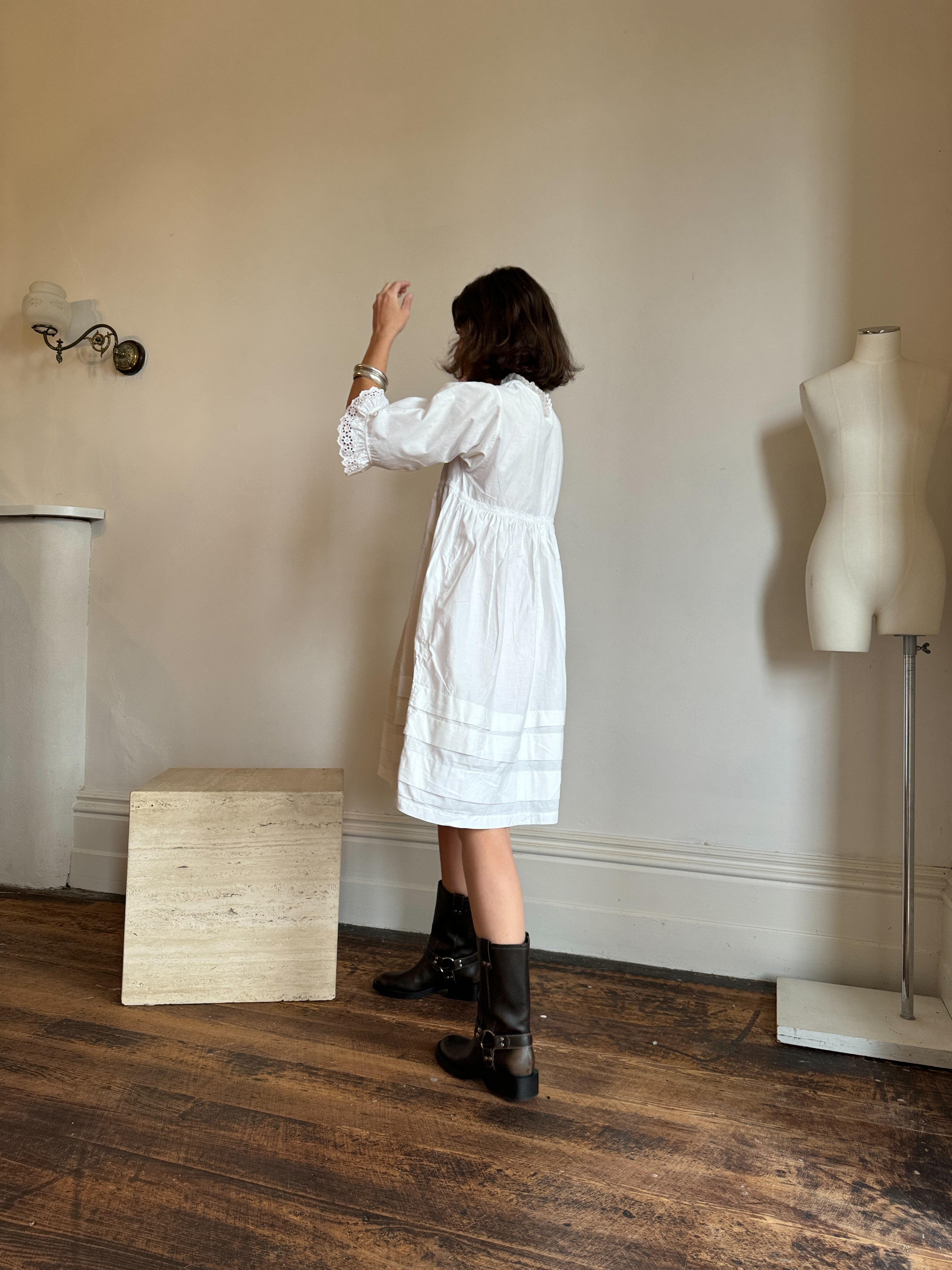 Vintage Edwardian Cotton Broderie Anglaise Tunic