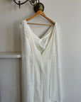 Vintage V Neck Sheer Vine Wedding Dress