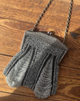 Antique 1920s Ornate Art Deco Evening Bag Noir